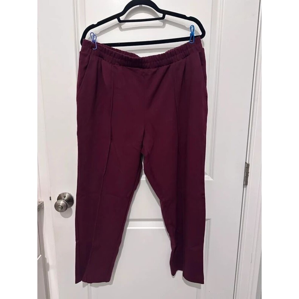 A New Day Burgundy Pull-On Tapered Ankle Dress Pants Size XL